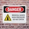 Signmission Medical Gases High Pressure Danger Sign, Plastic, 10in W x 7in L, 2PK OS-2PACK-DS-P-710-L-2174 - alternate 4